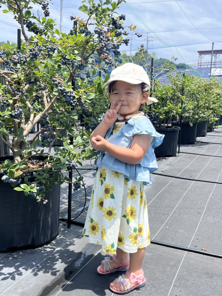 ブルーベリー狩り・ブルーベリーファームみさき・大阪・岬町・かわいいピースサイン