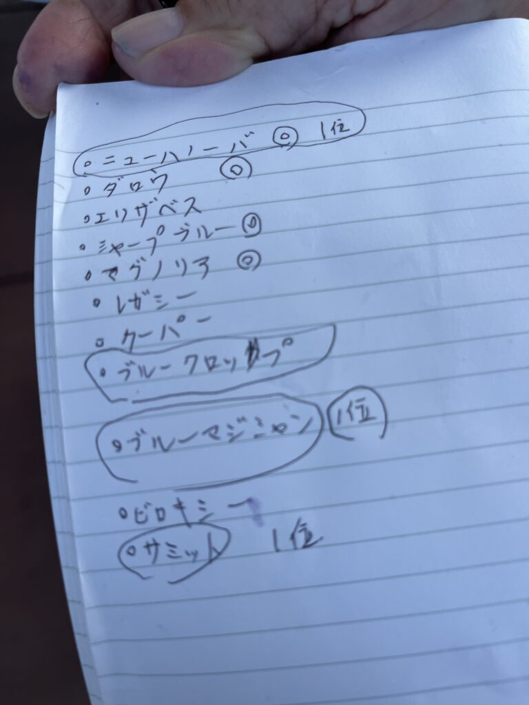 0712、お客様おすすめのブルーベリーの品種